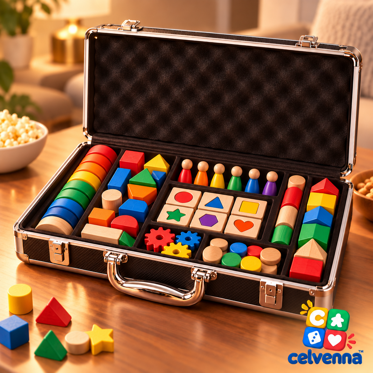 Colorful Wooden Learning Activity Case