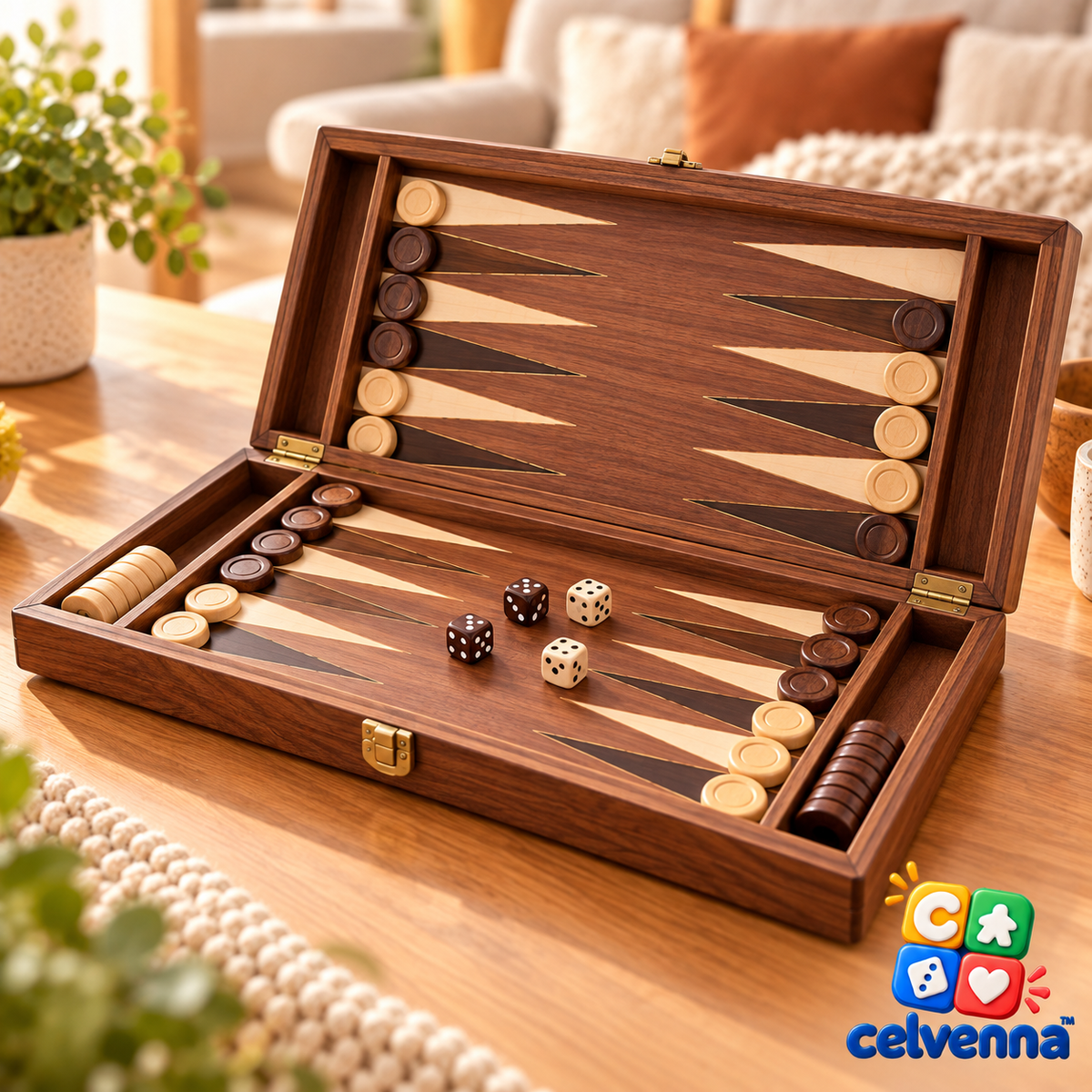Deluxe Wooden Backgammon Travel Set