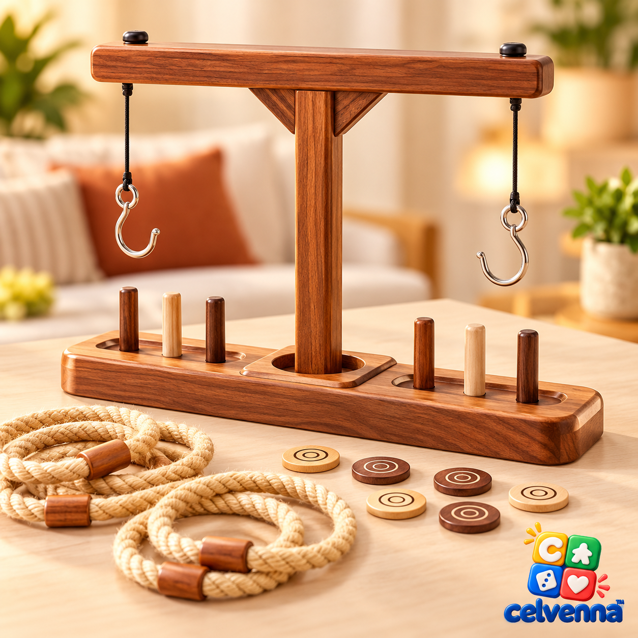 Wooden Ring and Hook Challenge Game