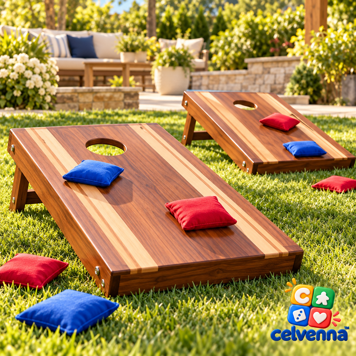 Premium Wooden Cornhole Toss Set