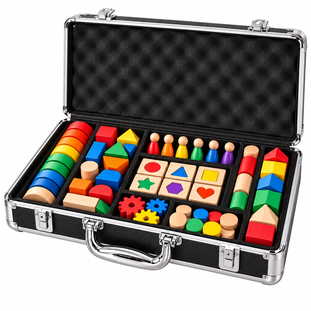 Colorful Wooden Learning Activity Case