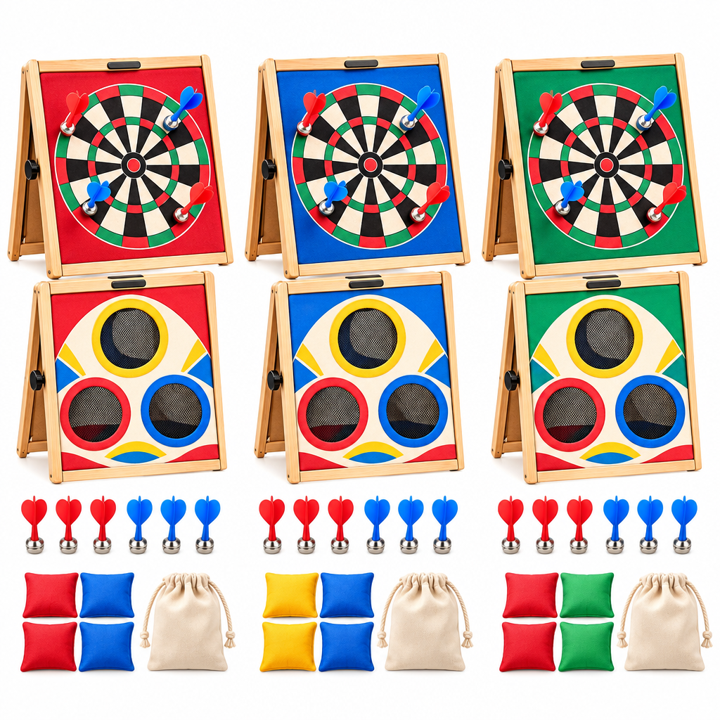 2-in-1 Magnetic Darts & Bean Bag Toss Set