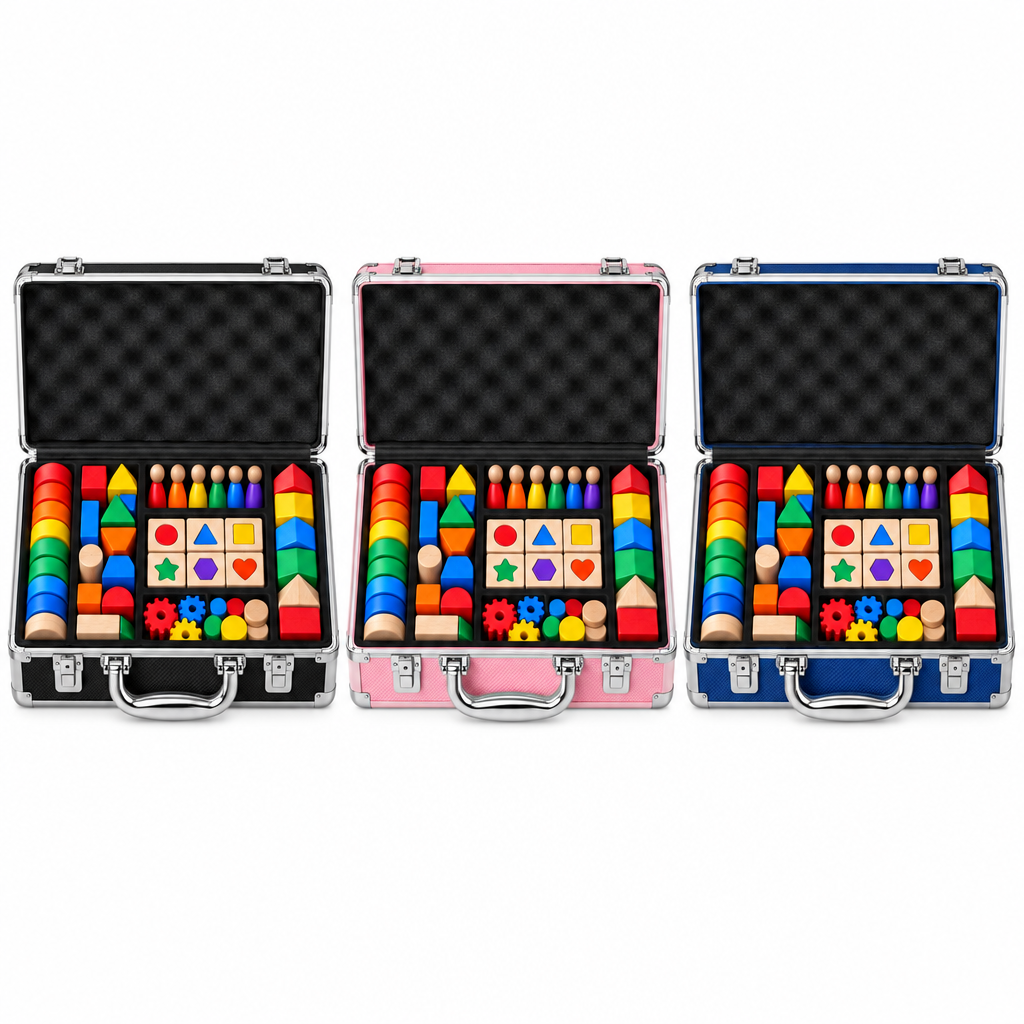 Colorful Wooden Learning Activity Case