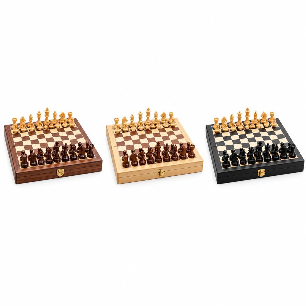 Premium Wooden Chess and Checkers Set product view