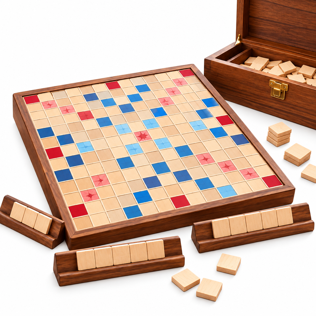 Wooden Family Word Tile Game Set product view