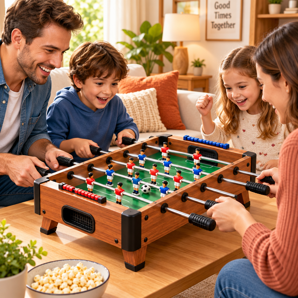 Wood-Finish Tabletop Foosball Game