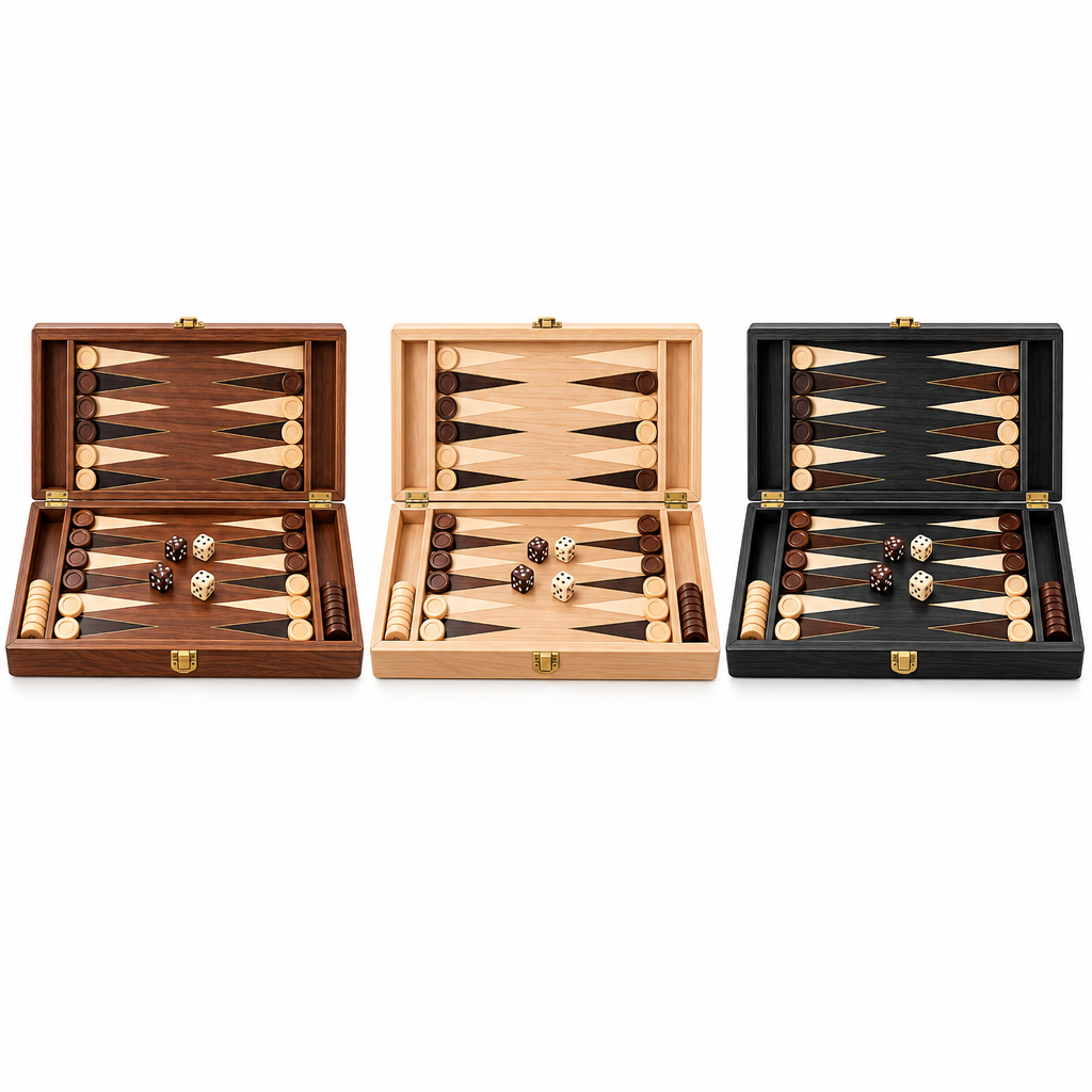 Deluxe Wooden Backgammon Travel Set