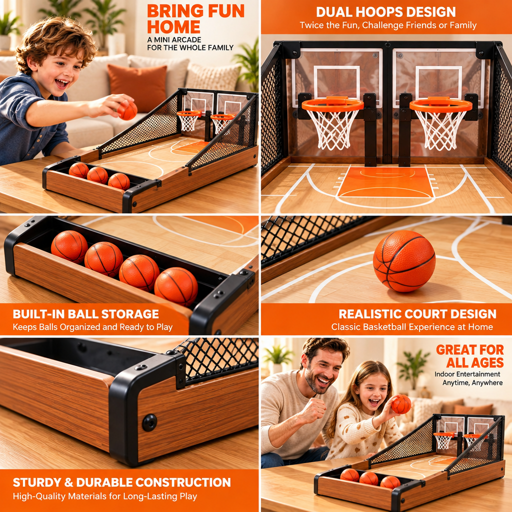 Tabletop Basketball Arcade Challenge feature details