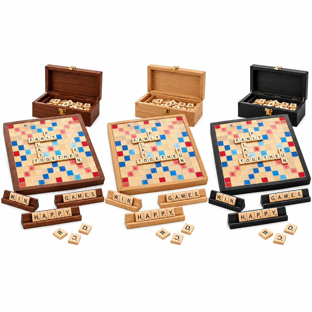 Wooden Family Word Tile Game Set additional view