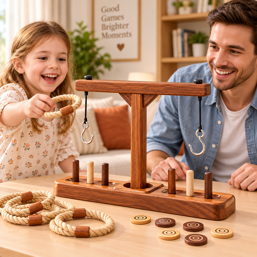 Wooden Ring & Hook Challenge Game