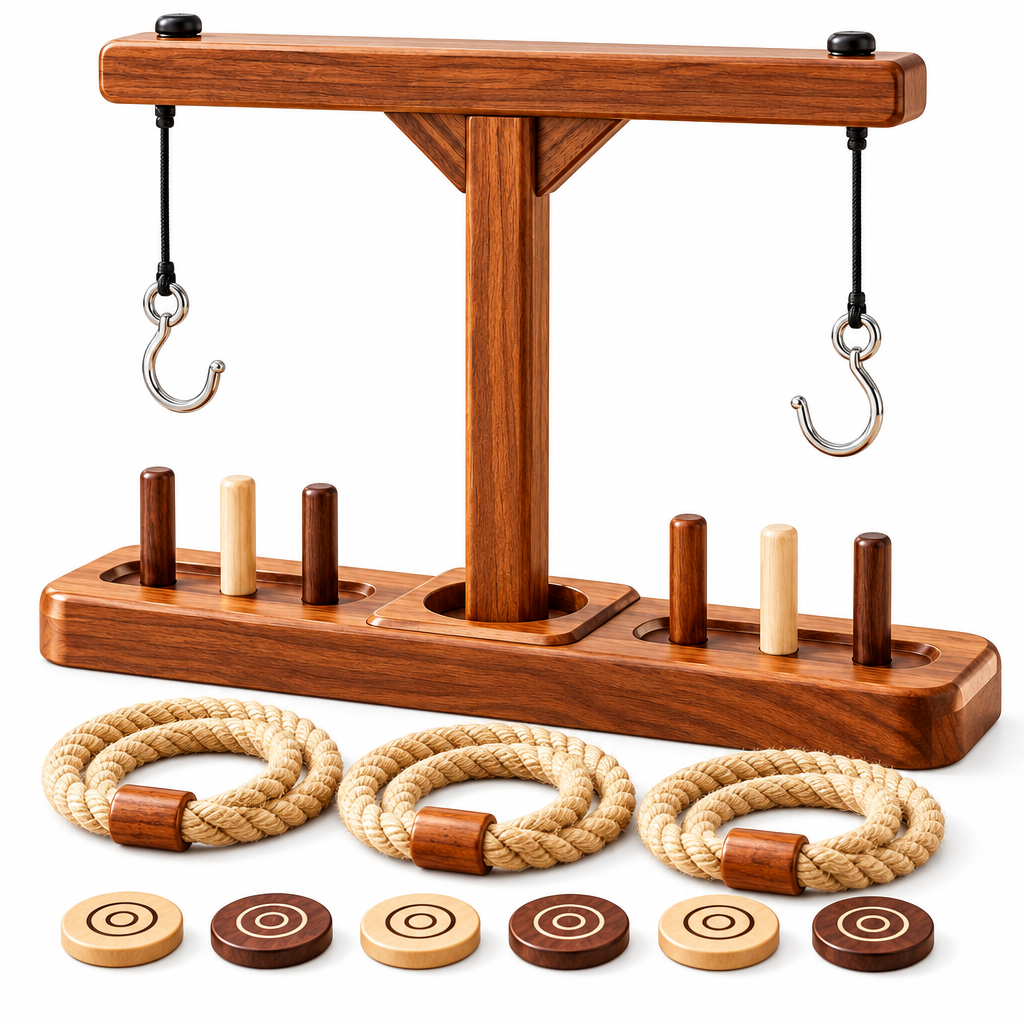 Wooden Ring & Hook Challenge Game