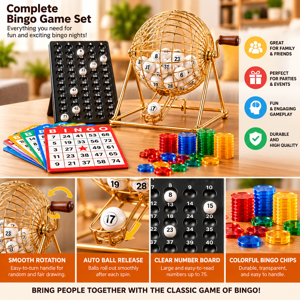 Classic Family Bingo Cage Set feature details