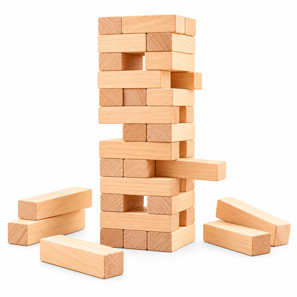 Natural Wood Tumbling Tower Game product view
