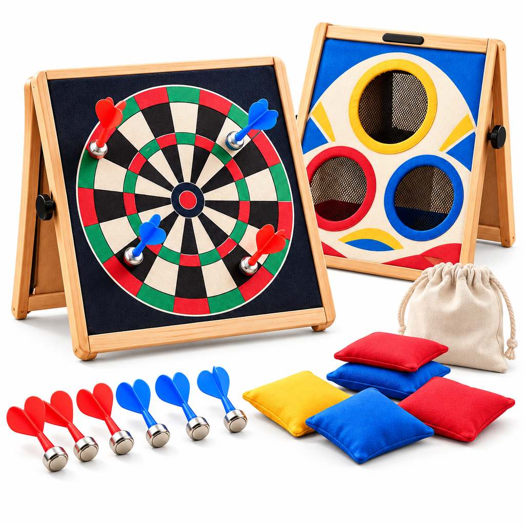 2-in-1 Magnetic Darts & Bean Bag Toss Set
